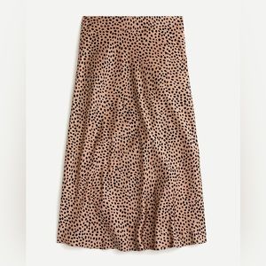J. Crew Satin Midi Slip Skirt sz s Leopard Print